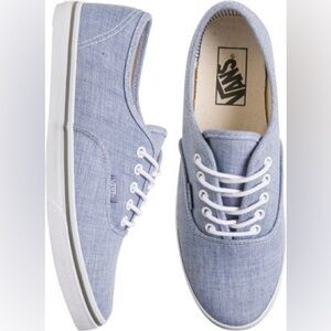 Vans Authentic Lo Pro Light Blue Chambray Denim Sneakers - Women's 6.5